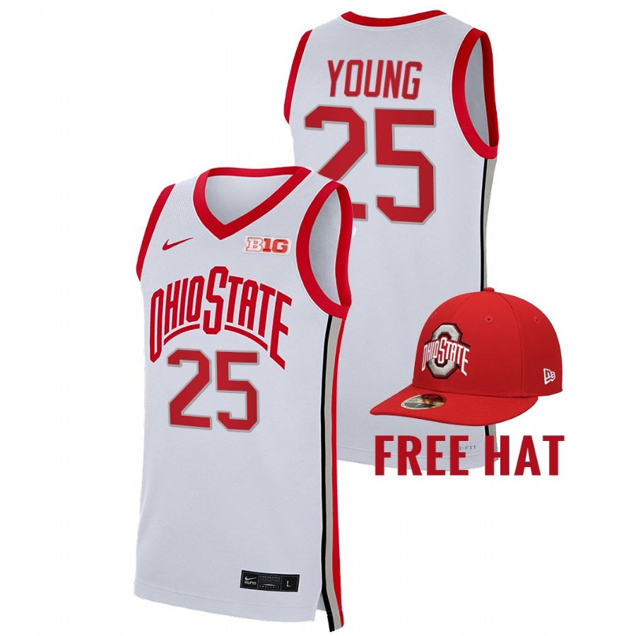 Ohio State Buckeyes Men's NCAA Kyle Young #25 Young 2021-22 Free Hat College Basketball Jersey GBI6249CW